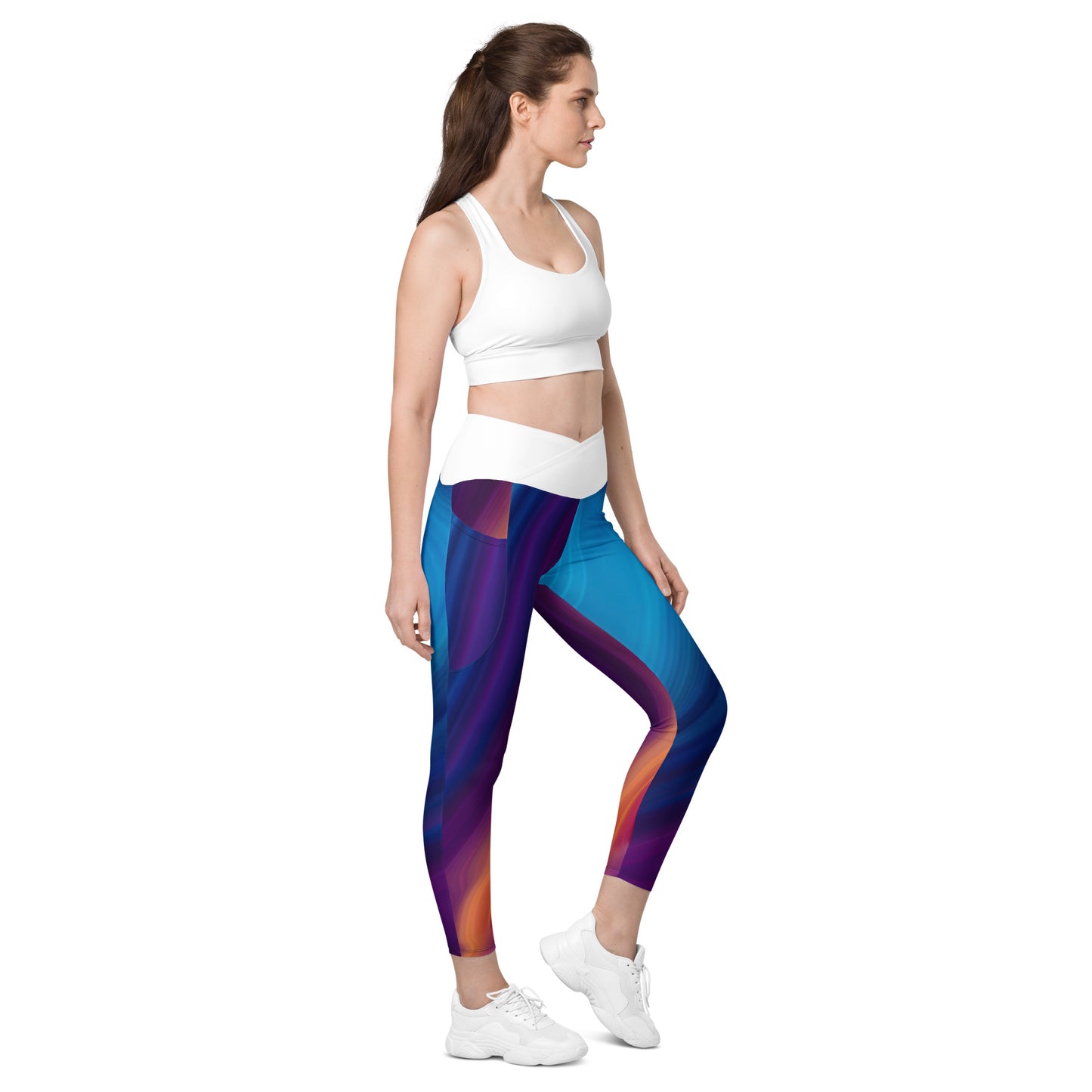Crossover leggings with  Pockets  ( Plus sizes available )